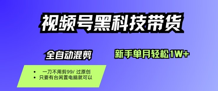 视频号黑科技短视频带货，新手一个月也1W+，纯搬运一刀不用剪，零投入-创业项目网