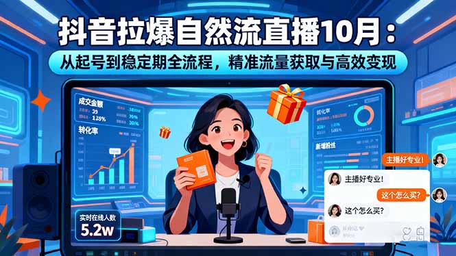 抖音拉爆自然流直播10月：从起号到稳定期全流程，精准流量获取与高效变现-创业项目网