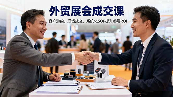 外贸展会成交课,含目标制定、客户邀约、现场成交,系统化SOP提升参展ROI-创业项目网