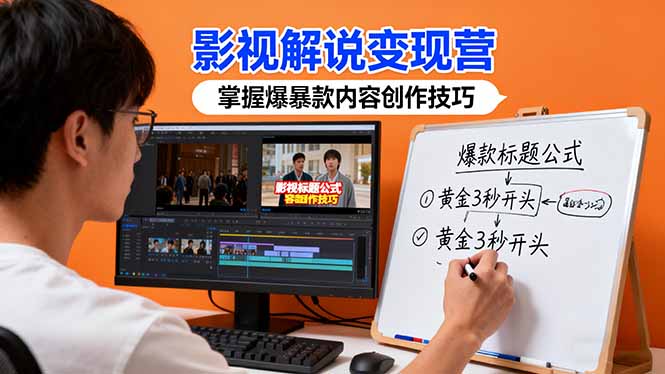 影视解说变现营：通过30+实战案例爆款内容创作技巧，掌握影视解说盈利密码-创业项目网