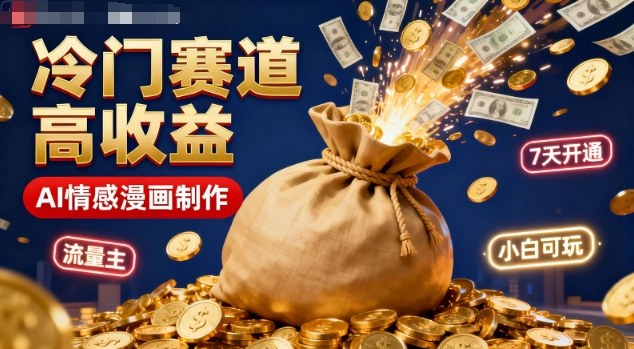 公众号冷门赛道,用AI做情感漫画,7天开通流量主,操作简单,小白可玩-创业项目网