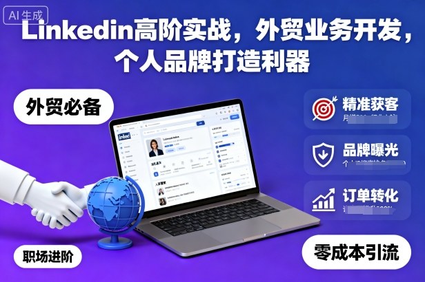 Linkedin高阶实战,外贸业务开发,个人品牌打造利器-创业项目网
