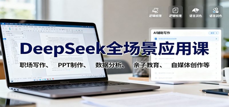 DeepSeek全场景应用课:职场写作、 PPT制作、数据分析、亲子教育、自媒体创作等-创业项目网