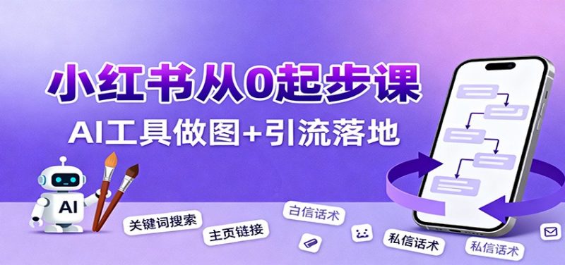 小红书引流从0起步,养号、内容发布、运营、AI工具做图,引流落地-创业项目网