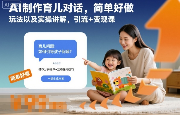 AI制作育儿对话，简单好做，玩法以及实操讲解，引流+变现课-创业项目网