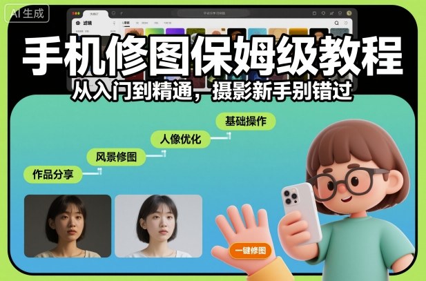 手机修图保姆级教程，从入门到精通，摄影新手别错过-创业项目网