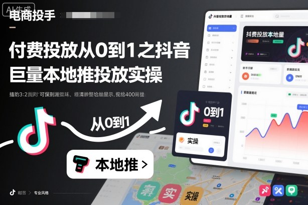 付费投放从0到1之抖音巨量本地推投放实操-创业项目网