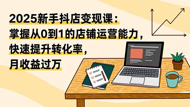 2025新手抖店变现课:掌握从0到1的店铺运营能力,快速提升转化率,月收过万-创业项目网