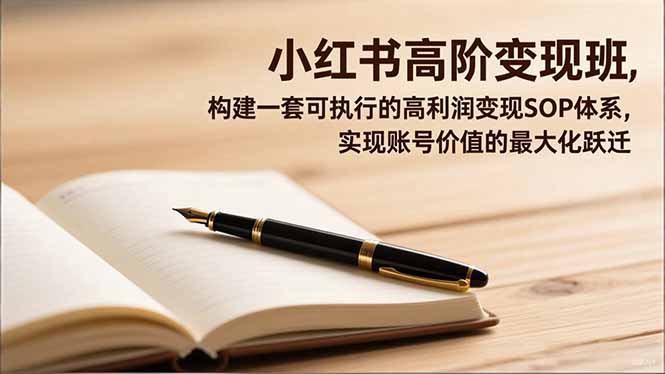 小红书高阶变现班，构建一套可执行的高利润变现SOP体系，实现账号价值的最大化跃迁-创业项目网
