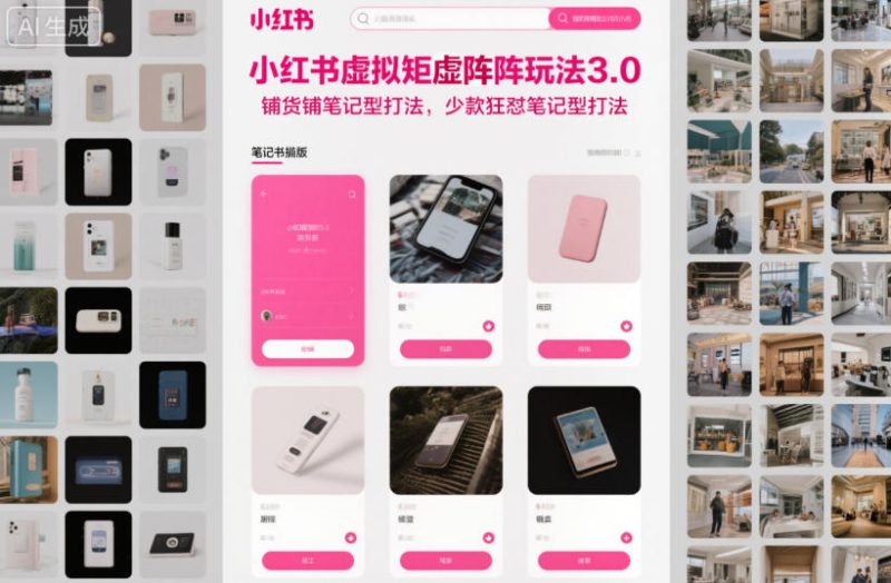 小红书虚拟矩阵玩法3.0，铺货铺笔记型打法，少款狂怼笔记型打法-创业项目网