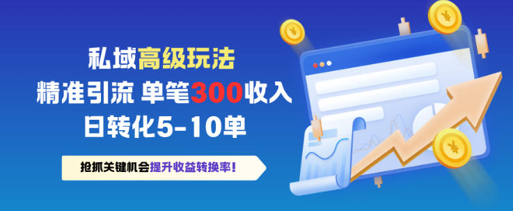 私域高级玩法，精准引流，单笔3张收益，日转化5-10单-创业项目网