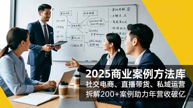 2025商业案例方法库，社交电商、直播带货、私域运营，拆解200+案例助力年营收破亿-创业项目网