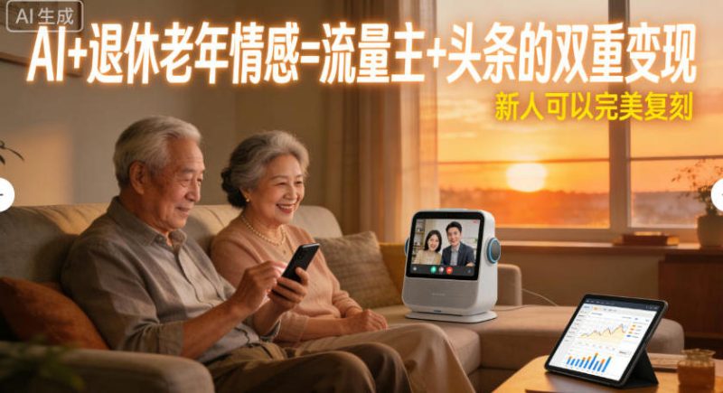 AI+退休老年情感=流量主+头条的双重变现,新人可以完美复刻-创业项目网