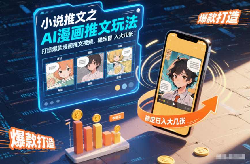 小说推文之AI漫画推文玩法，打造爆款漫画推文视频，稳定日入大几张-创业项目网