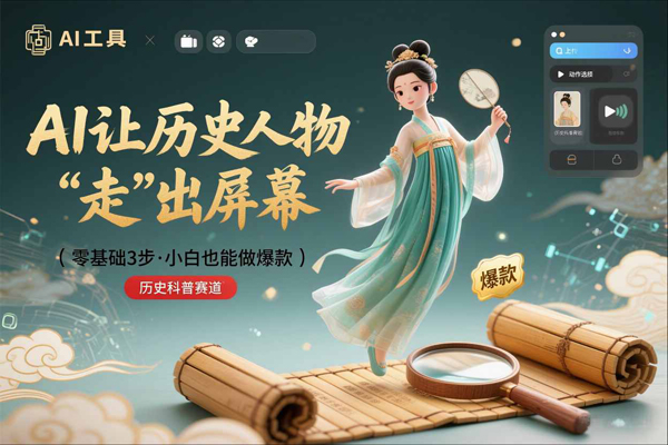零基础3步搞定：让历史人物“走”出屏幕的AI教程，小白也能做出爆款(历史科普赛道)-创业项目网
