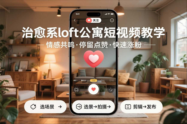 治愈系loft公寓短视频制作教学,情感共鸣引停留点赞关注,快速起号涨粉-创业项目网