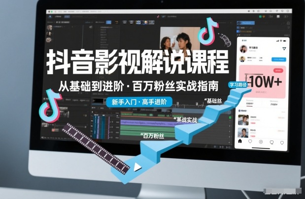 抖音百万粉丝影视解说课程,基础到进阶课,适合新手和进阶学习-创业项目网