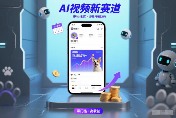 AI视频新赛道，宠物播客仅注册5天涨粉2W，收益非常可观-创业项目网