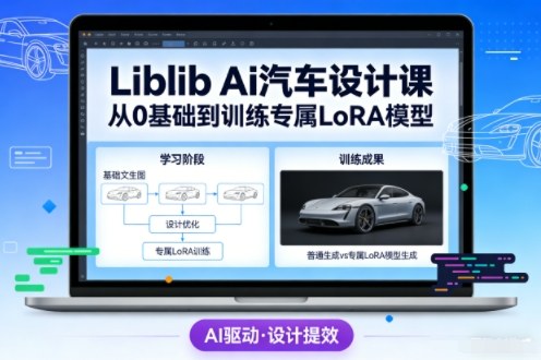 Liblib Ai汽车设计课，从0基础文生图，到教你训练专属设计和风格LoRA模型-创业项目网