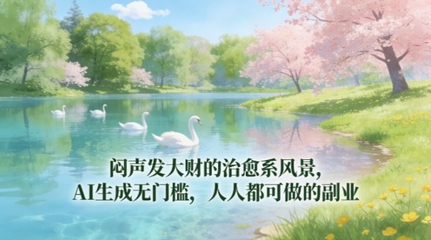 闷声发大财的治愈系风景，AI生成无门槛，人人都可做的副业-创业项目网