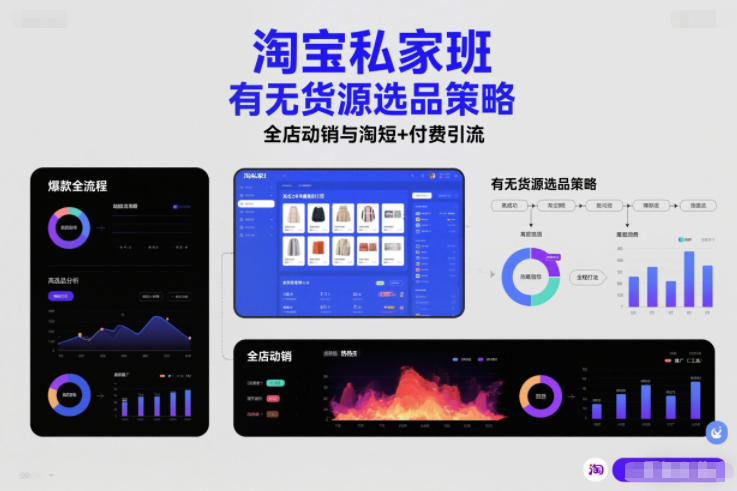 淘宝私家班，有无货源选品策略，高成功率爆款全流程打法，全店动销与淘短+付费引流（更新）-创业项目网