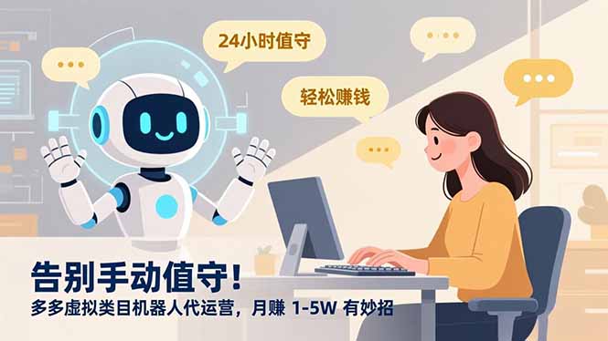 告别手动值守！多多虚拟类目机器人代运营，月赚 1-5W 有妙招-创业项目网