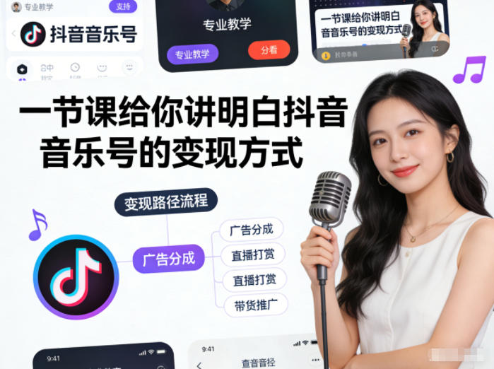一节课给你讲明白抖音音乐号的变现方式-创业项目网