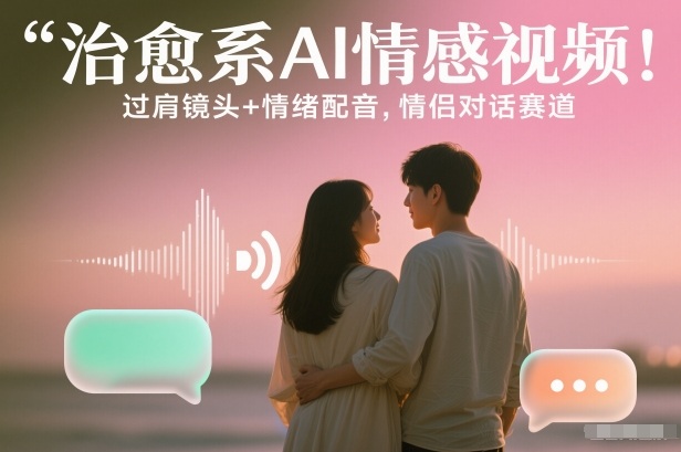 治愈系AI情感视频！过肩镜头+情绪配音，情侣对话赛道-创业项目网