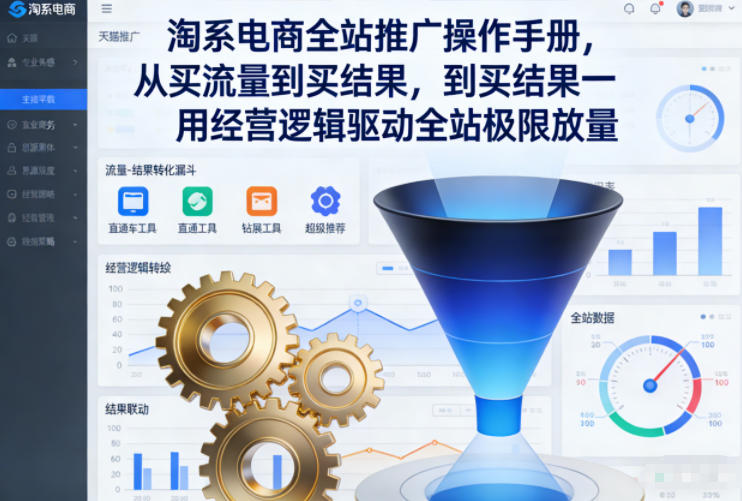 淘系电商全站推广操作手册，从买流量到买结果一用经营逻辑驱动全站极限放量-创业项目网