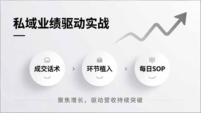 私域业绩驱动实战，成交话术、环节植入、每日SOP，聚焦增长，驱动营收持续突破-创业项目网