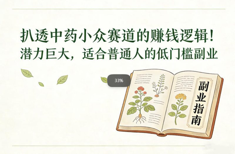 扒透中药小众赛道的賺米逻辑，潜力巨大，适合普通人的低门槛副业-创业项目网