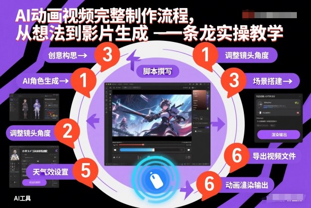 AI动画视频完整制作流程,从想法到影片生成一条龙实操教学-创业项目网