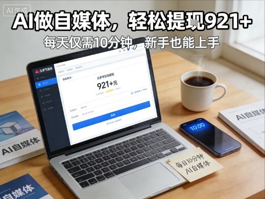 每天花费10分钟,头条号收益921+,用AI做自媒并不难【附视频教程】-创业项目网