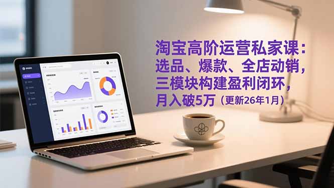 淘宝高阶运营私家课：选品、爆款、全店动销，三模块构建盈利闭环，月入破5万（更新26年1月）-创业项目网