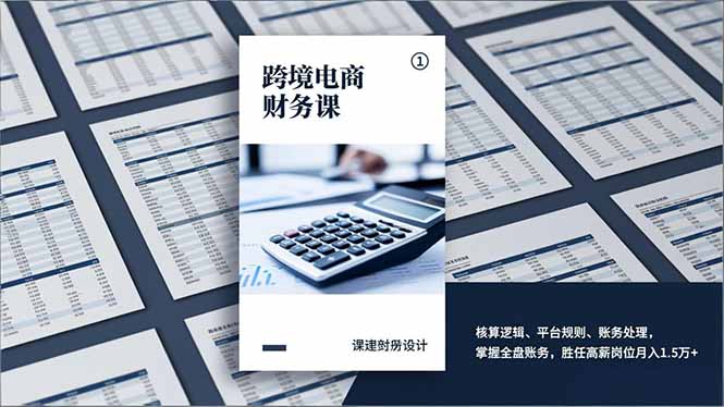 跨境电商财务课，核算逻辑、平台规则、账务处理，掌握全盘账务，胜任高薪岗位月入1.5万+-创业项目网
