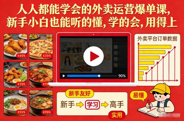 人人都能学会的外卖运营爆单课，新手小白也能听的懂，学的会，用得上-创业项目网