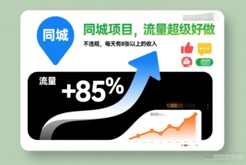 同城项目，流量超级好做，不违规，每天有8张以上的收入-创业项目网