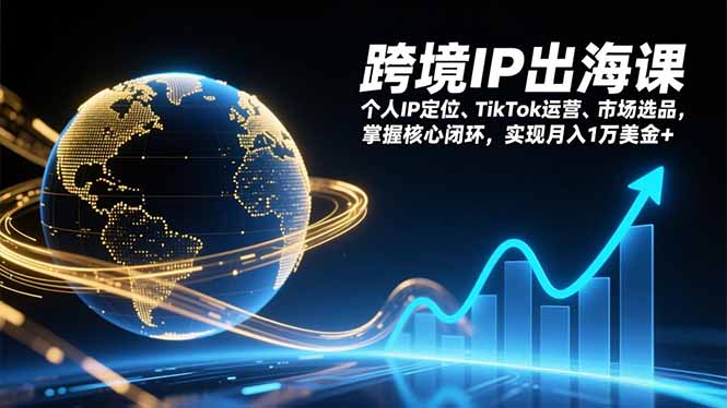 跨境IP出海课,个人IP定位、TikTok运营、市场选品,掌握核心闭环,实现月入1万美金+-创业项目网