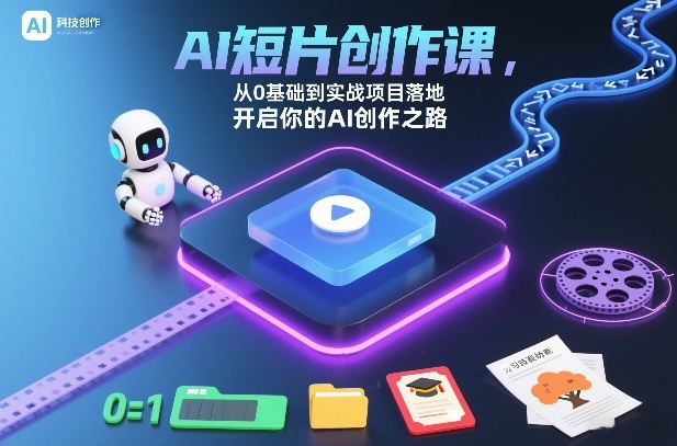 AI短片创作课,从0基础到实战项目落地,开启你的AI创作之路-创业项目网