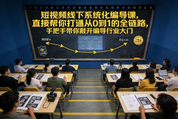 短视频线下系统化编导课,直接帮你打通从0到1的全链路,手把手带你敲开编导行业大门-创业项目网