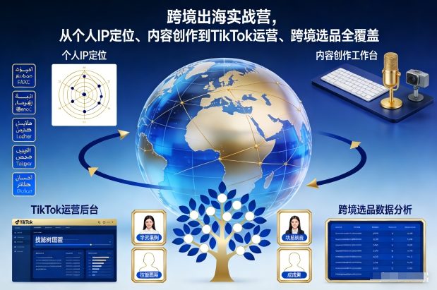 跨境出海实战营,从个人IP定位、内容创作到TikTok运营、跨境选品全覆盖-创业项目网