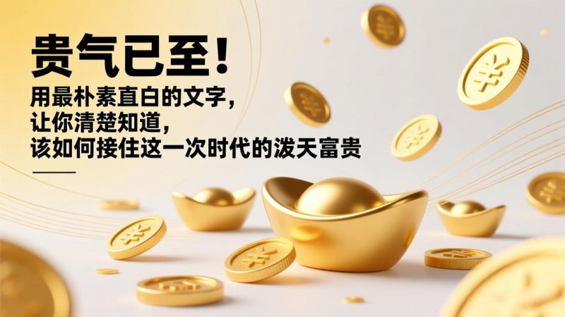 付费文章:贵气已至!用最朴素直白的文字,让你清楚知道,该如何接住这一次时代的泼天富贵-创业项目网