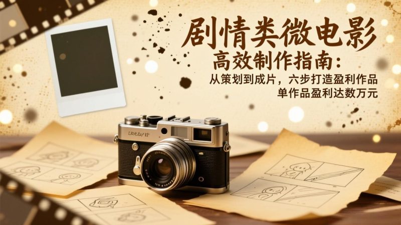 剧情类微电影高效制作指南：从策划到成片，六步打造盈利作品，单作品盈利达数万元-创业项目网