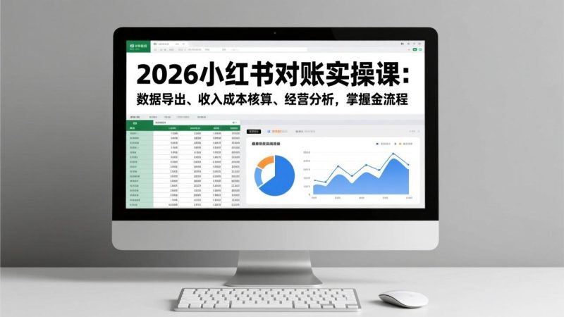 2026小红书对账实操课：数据导出、收入成本核算、经营分析，掌握全流程-创业项目网