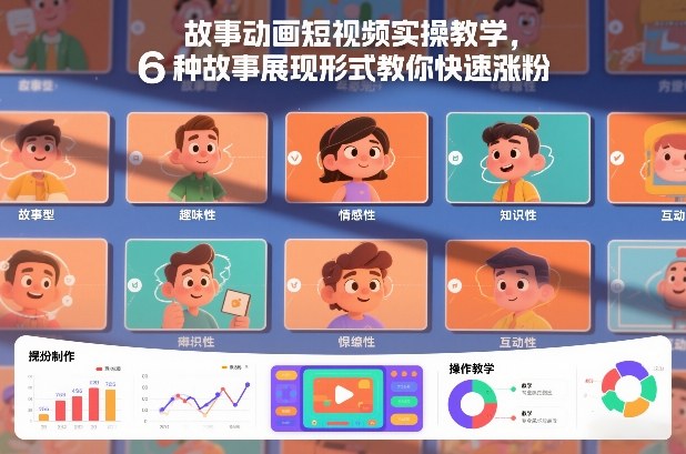 故事动画短视频实操教学，6种故事展现形式教你快速涨粉-创业项目网