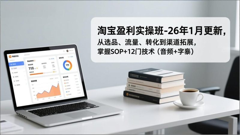 淘宝盈利实操班-26年1月更新,从选品、流量、转化到渠道拓展,掌握SOP+12门技术(音频+字幕)-创业项目网