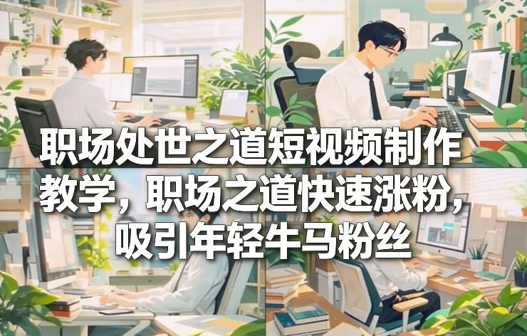 职场处世之道短视频制作教学,职场之道快速涨粉,吸引年轻牛马粉丝-创业项目网