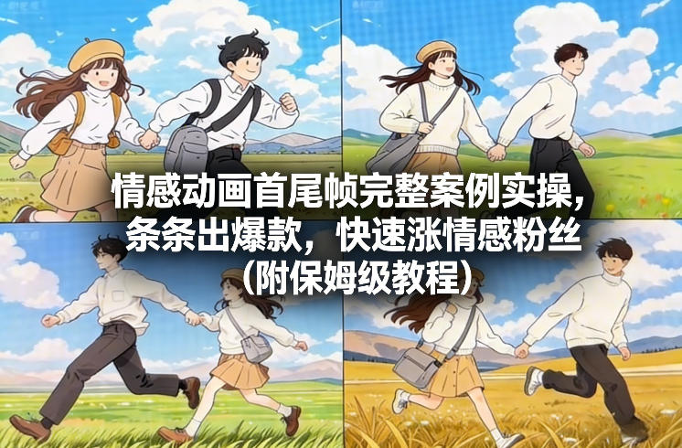 情感动画首尾帧完整案例实操,条条出爆款,快速涨情感粉丝(附保姆级教程)-创业项目网