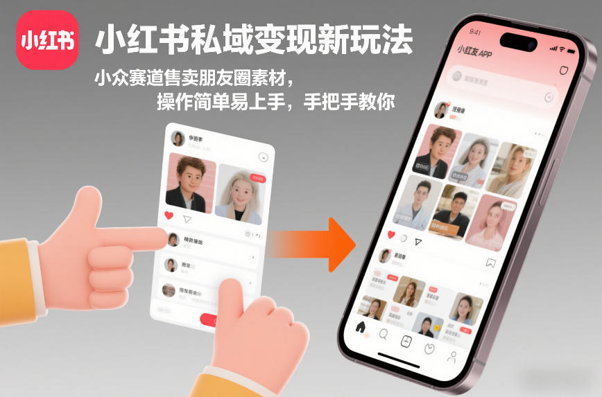 小红书私域变现新玩法，小众赛道售卖朋友圈素材，操作简单易上手，手把手教你-创业项目网