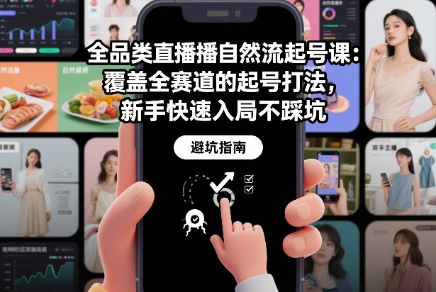 全品类直播自然流起号课:覆盖全赛道的起号打法,新手快速入局不踩坑-创业项目网